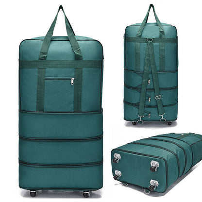 Large Capacity Foldable Luggage Trolley Bags Oxford Expendable Wheel Travel Bags