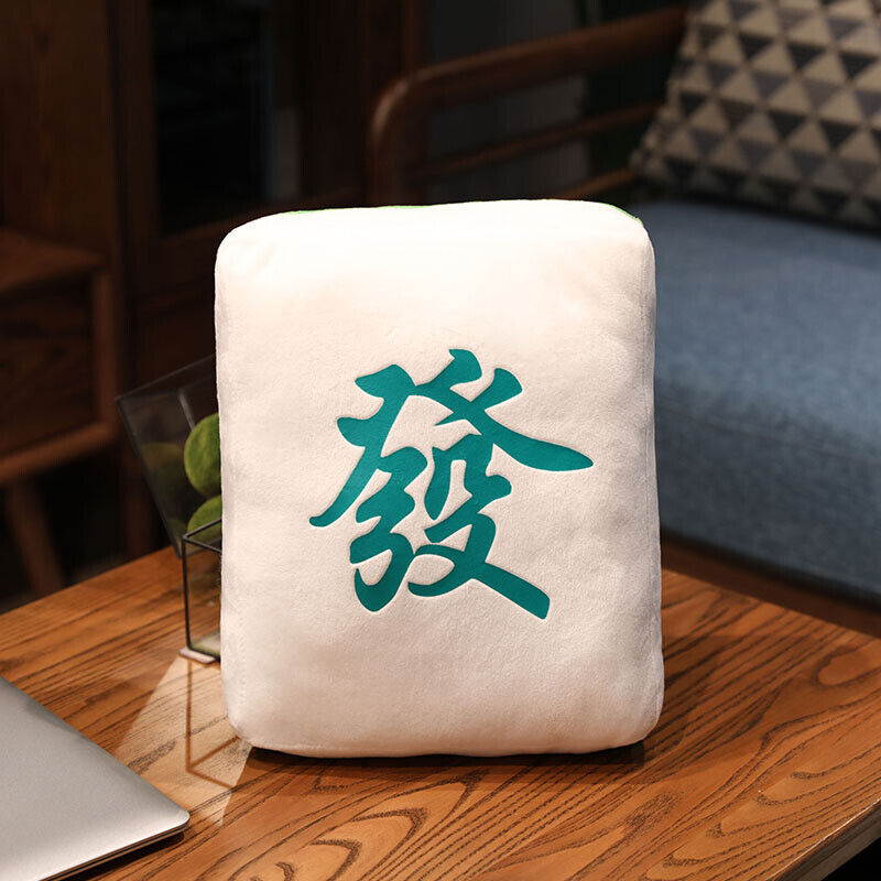 Creative Mahjong Pillow Cushion Chinese Plush Toy Pillow Sofa Backrest Gift NEW