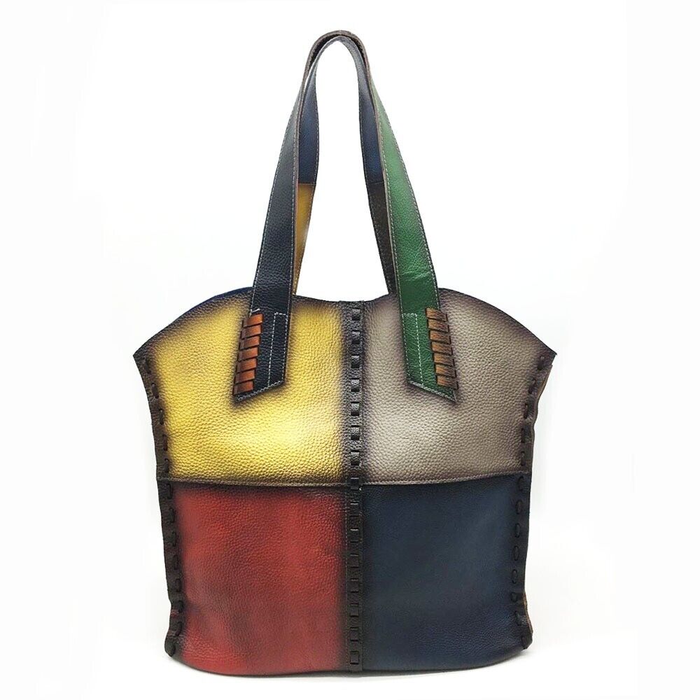 Women's Genuine Leather Multi-color (random) Handbag Satchel Tote Shoulder Bag