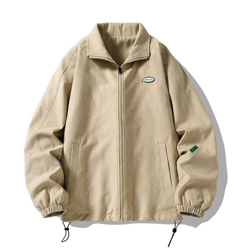Autumn Oversize Bomber Jacket Men Baggy Coat Zip Up Outerwear Clothing Tops