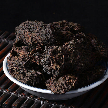 Guangxi Aged Dark Tea Wild Liu Bao Lao Cha Tou Golden Bud Nuggets 500g Boutique