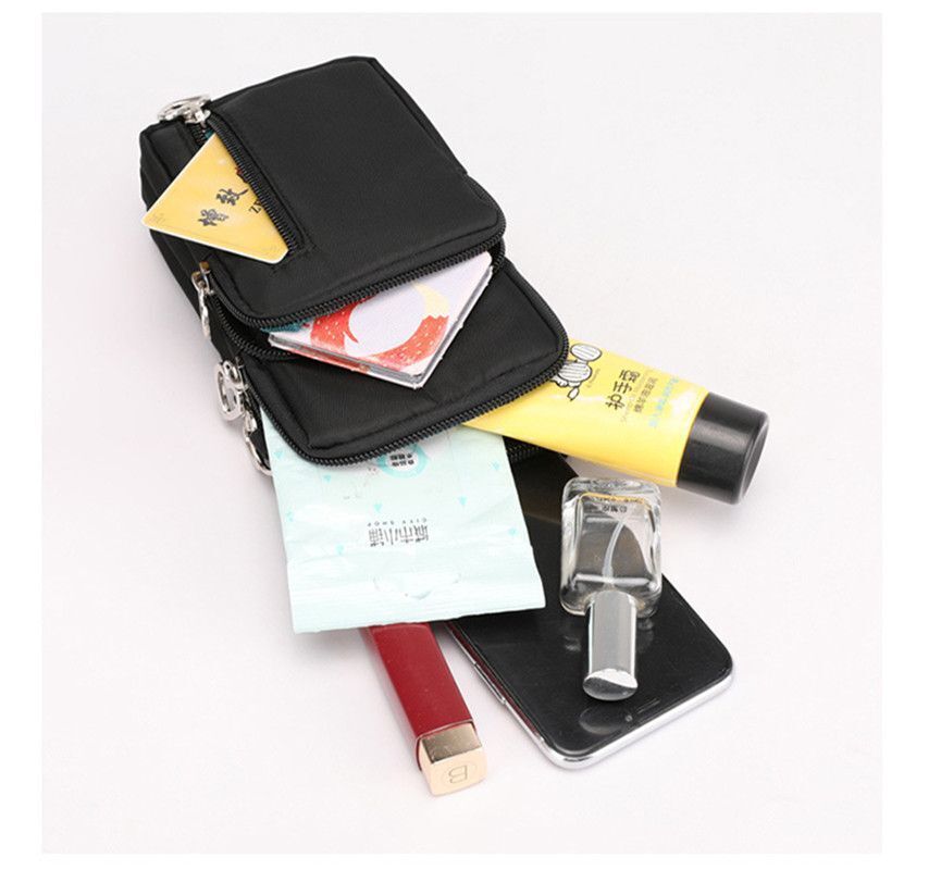 Phone Pouch Light Large Soft Waterproof Nylon Black Crossbody Purse Shoulder Bag