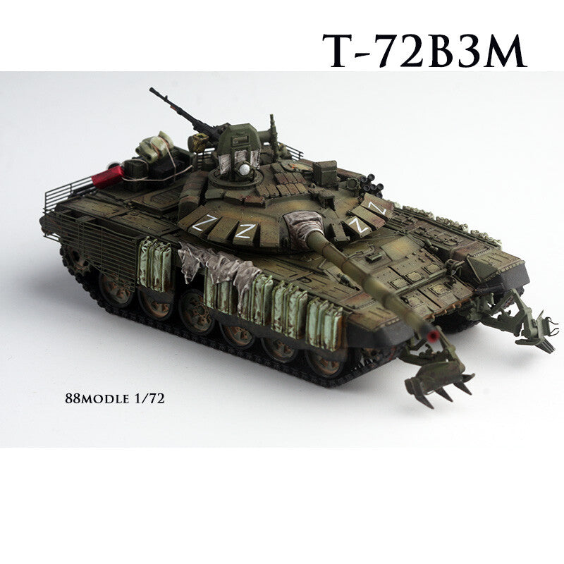 88MODLE 1/72 Russian T-72B3M Main Battle Tank Battle Damage Finished Model-