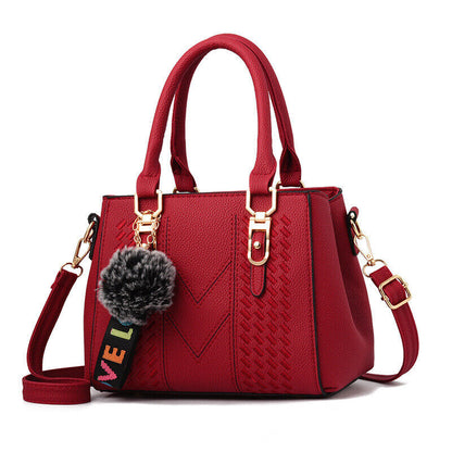 Cute Fur Ball Elegant Embroidery Women Crossbody Bag Luxury Ladies Messenger Bag