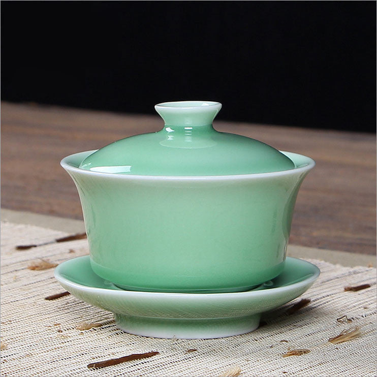 Longquan Celadon Teabowl,jade Green Porcelain Teabowl 4 Optional Colors 龙泉弟窑青瓷茶碗