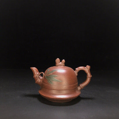 vintage chinese yixing purple clay teapot zisha ceremony carving Collectible art