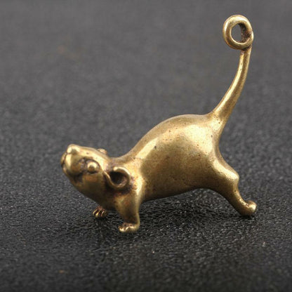Solid Copper Delicate and Cute Mouse Keychain