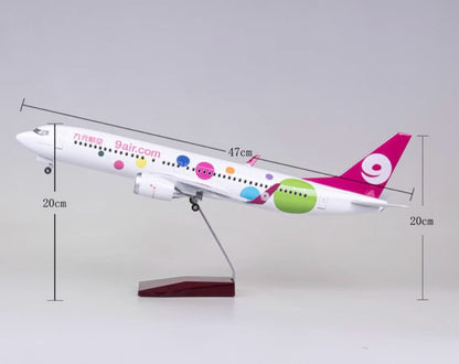 1:85 47CM 9air BOEING 737 MAX Passenger Airplane Landing gear Resin Plane Model