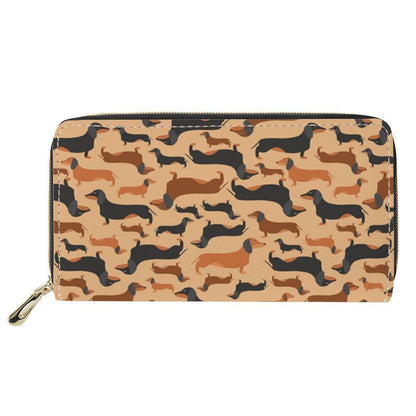 Wallet Dog Printed Synthetic Card Holder Bag Zipper Money Handbag Coin Organizer