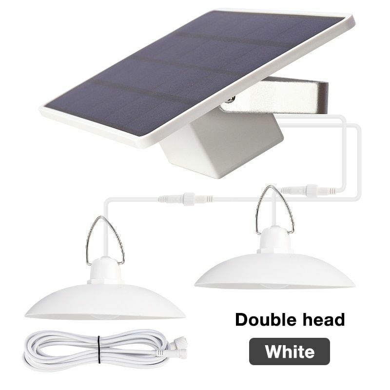 LED Solar Pendant Light Outdoor Indoor Power Lamp Line Bulb Shed Lighting Home