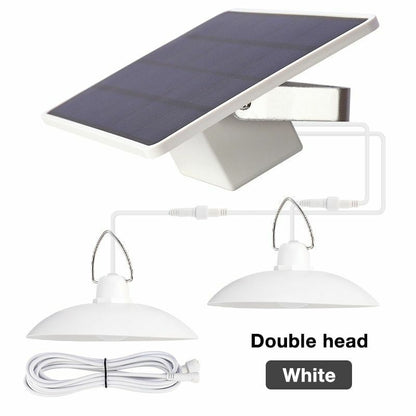 LED Solar Pendant Light Outdoor Indoor Power Lamp Line Bulb Shed Lighting Home