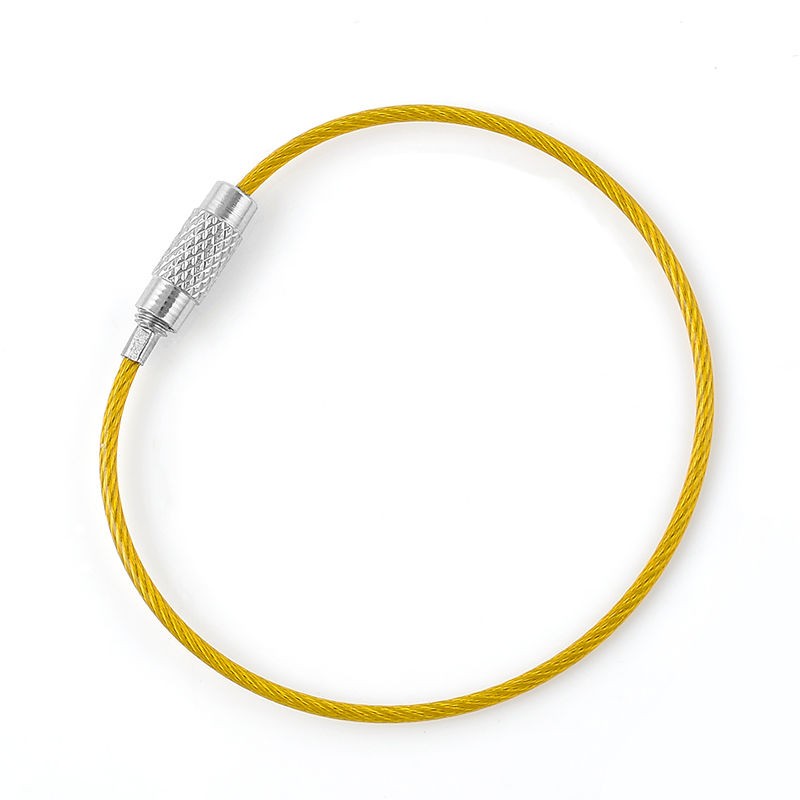 Screw Locking Stainless Steel Wire Keychain Cable Rope Key Holder 5/10/15/20Pcs