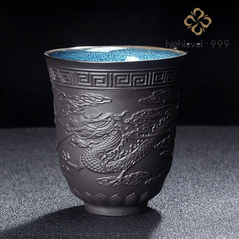 Dragon and Phoenix Tea Cup Handmade Kungfu Teacup Pu'er Tea Cup Drinkware