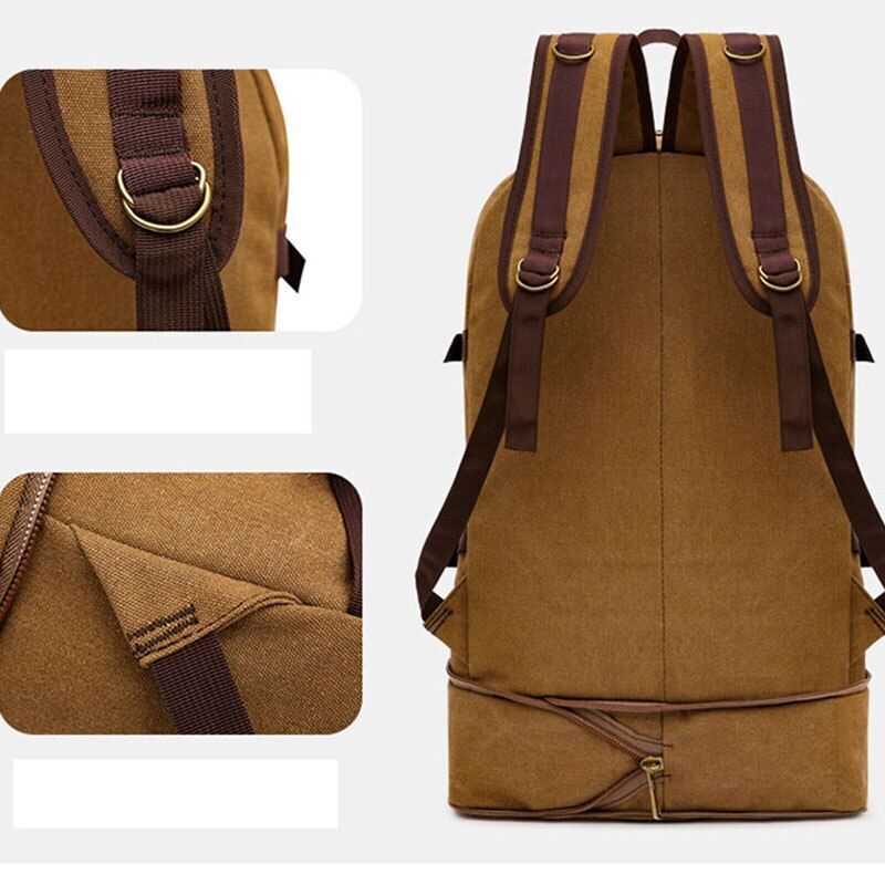Large Canvas Bag 60 L Traveling Multi Functional Wear Resistant Durable Backpack