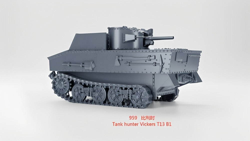 3D Printing 1/72 Belgian Tank hunter Vickers T13 B1 Unpainted