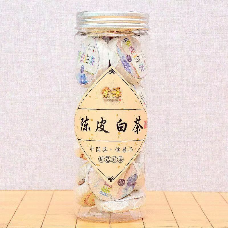 Portable Mini White Tea CakeChinese Shoumei Tea Tangerine Peel Old White Tea