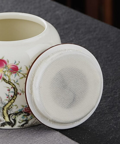 Handpainted Tea Canister Sealed With Lid Porcelain Small Jar Loose Tea Storage