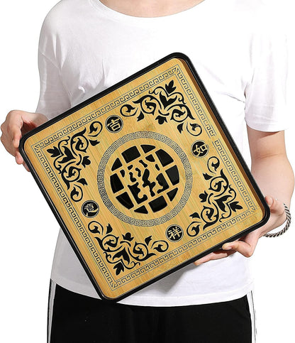 Bamboo GongFu Tea Tray Chinese Gongfu with Water Storage Tray (11"x11"x1.5")
