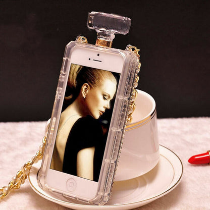 For iPhone 17 Pro/16 Pro Max/15/14/13 Bling Glitter Diamond Perfume Bottle Case
