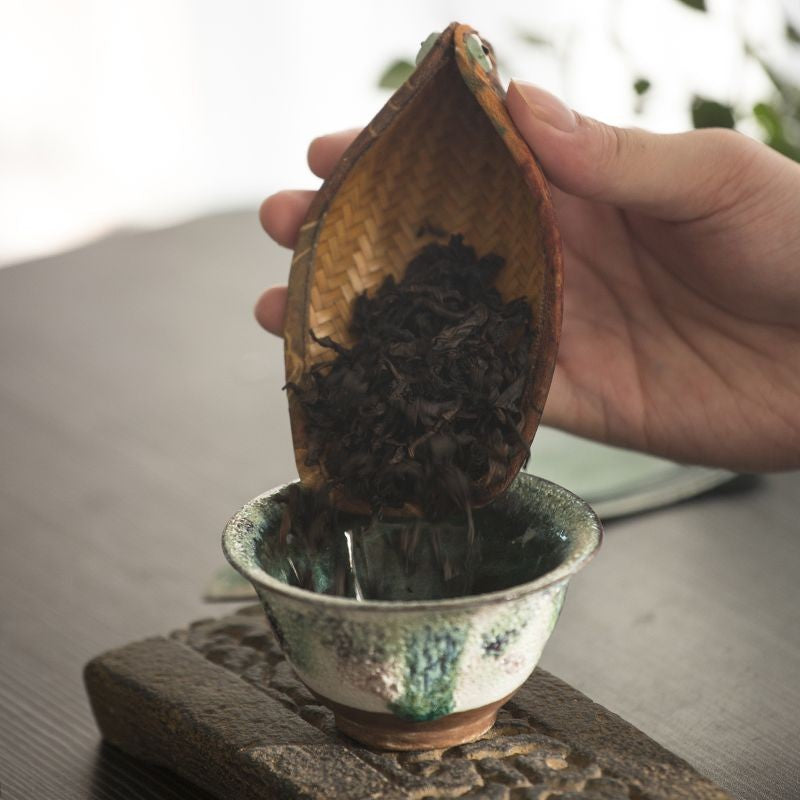 Xiangyunsha Rattan Weave Tea Scoop Set With Pick