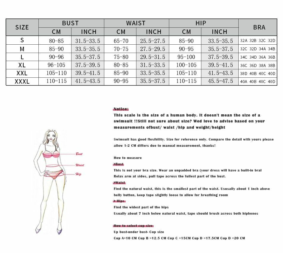 Women Swimsuit Swimwear High Waist Bikini Sexy Push Up Plus Size Bathing Suits