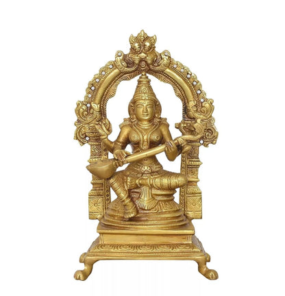 Brass Hindu Goddess of Knowledge Saraswati Idol Statue Figurine Sculpture