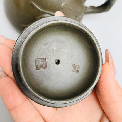 Vintage Chinese Yixing Purple Clay Teapot Zisha Ceremony Carving Collectible Art