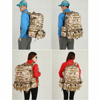 Tactical Backpack 50L Waterproof Bag Hiking Rucksack Outdoor Camping Equipment