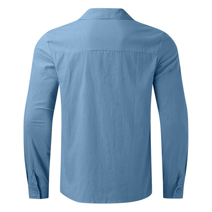 Tops T Shirt Blouse Shirt Tunic Long Sleeve Cotton Linen Long Sleeve Men Baggy