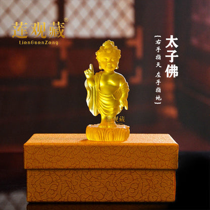 Buddha Statue of Buddha, Prince Buddha, Water Colored Glaze Bathing Buddha