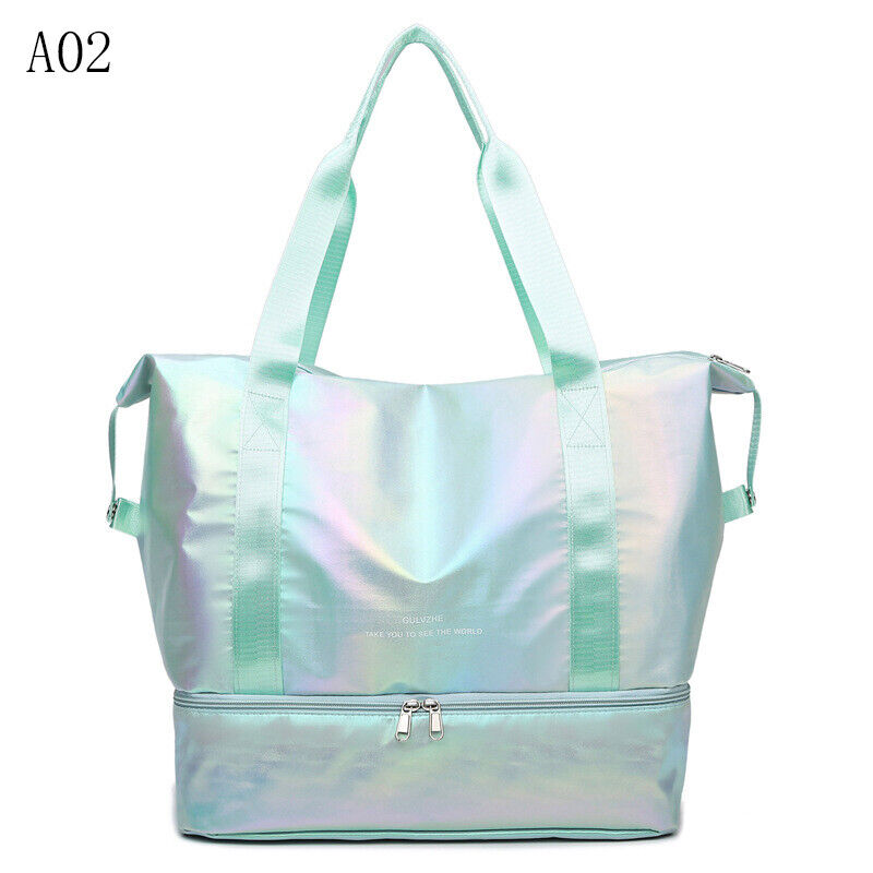 Pearlescent Folding Travel Shoulder Bag Waterproof Handbag Dry Wet Separation
