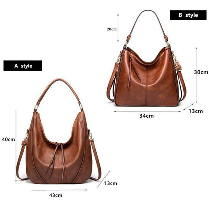 Synthetic Leather Handbag Hollow Double Tassel Shoulder Crossbody Bag Purse 1 PC