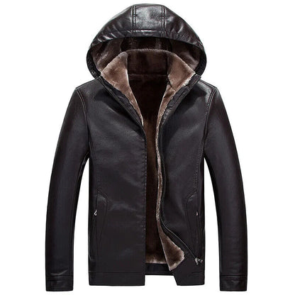 Mens Leather Jacket Coat Moto Casual Slim Leather Jackets 2023