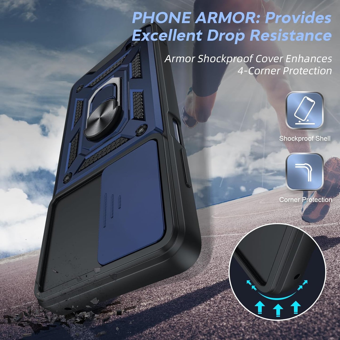 for Motorola Edge-5G UW 2021 Phone Case: Moto Edge 2021 Case with Slide Camera C