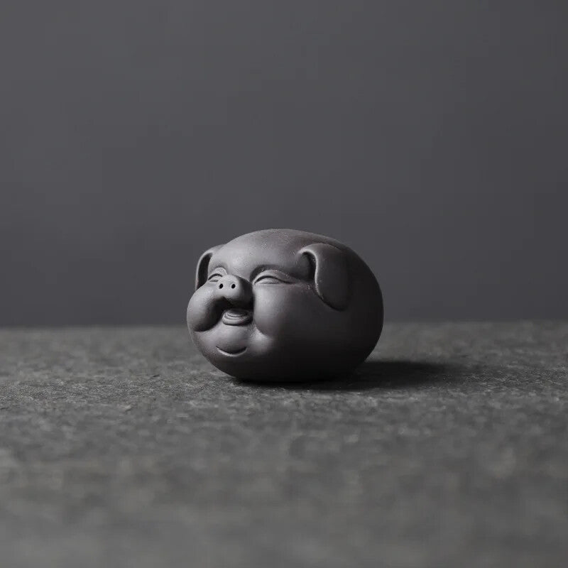 Tea Pet Purple Clay Lovely Pig Ornament Small Tea Pets Tea Table