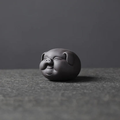 Tea Pet Purple Clay Lovely Pig Ornament Small Tea Pets Tea Table