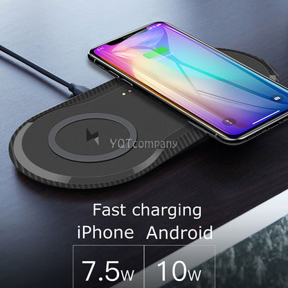 Dual Phones Charging Pad Wireless Charger For Apple iPhone 11 Pro Max / 11 Pro