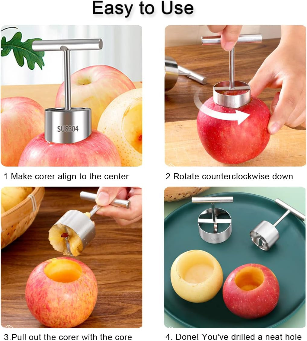 2xFruit Corer Removal Tool Remover Fruits Pear Pitter and Vegetable Extractor US