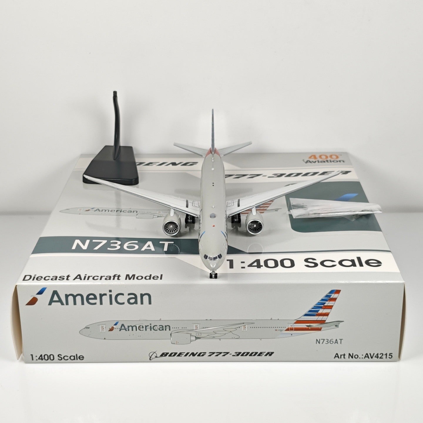 1:400 Aviation American B777-300ER Passenger Plane Diecast Aircraft Model