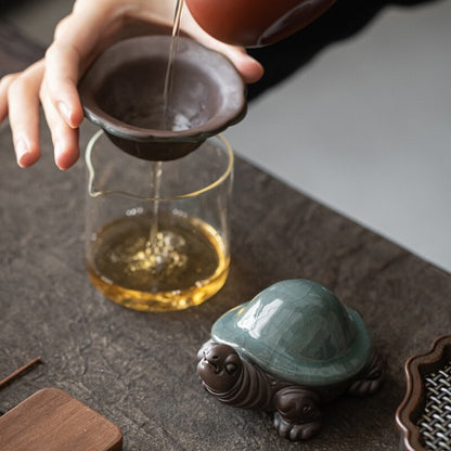 Creative Tea Pet Turtle Filter Net Statue Multi Functional Tea Tool Porcelain