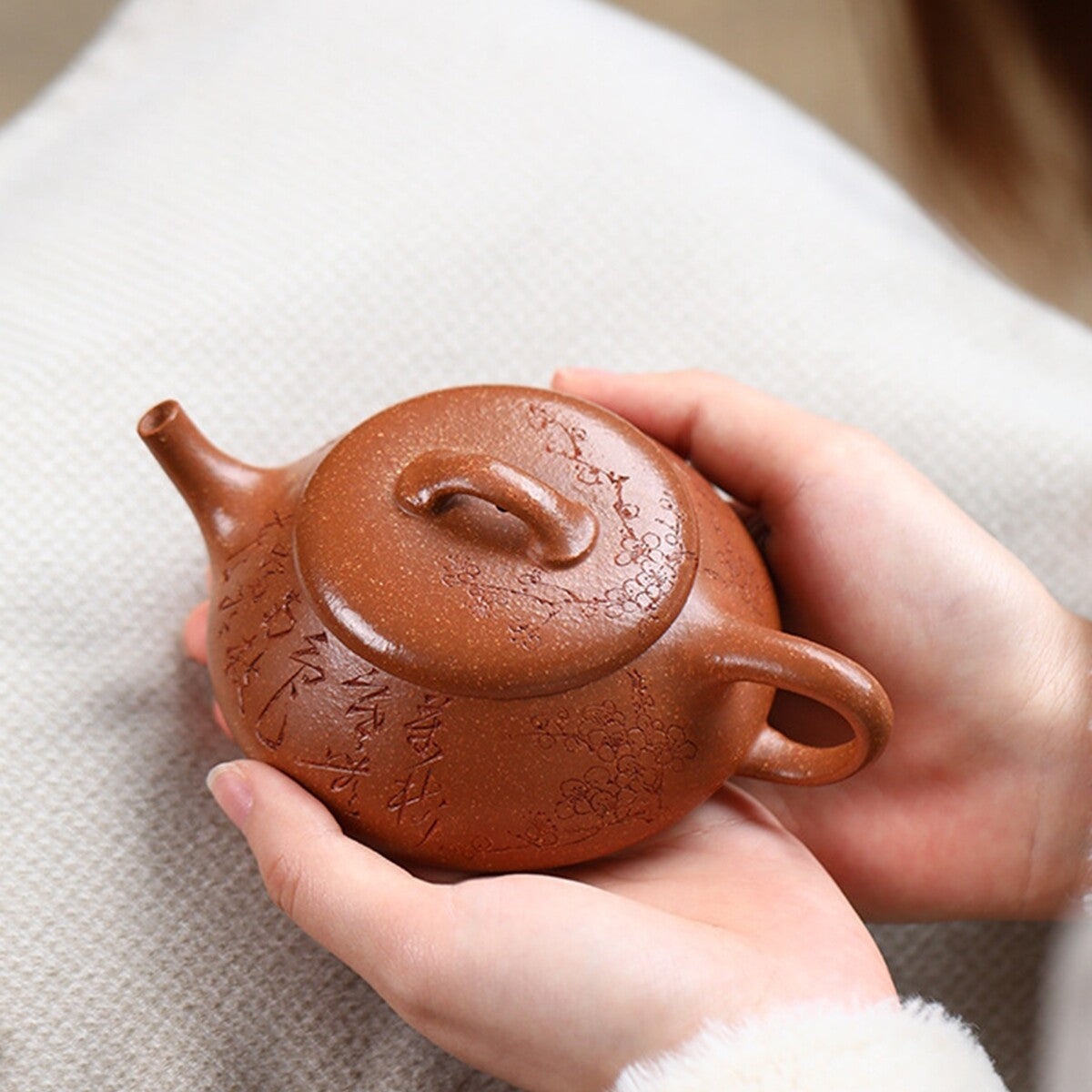 Chinese Character Carved Real Yixing Zisha Tea Pot Marked Shipiao Pot 170ml New