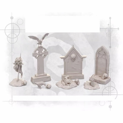 1:24 resin model kit Ancient Cemetery Tombstone unassembled unpainted