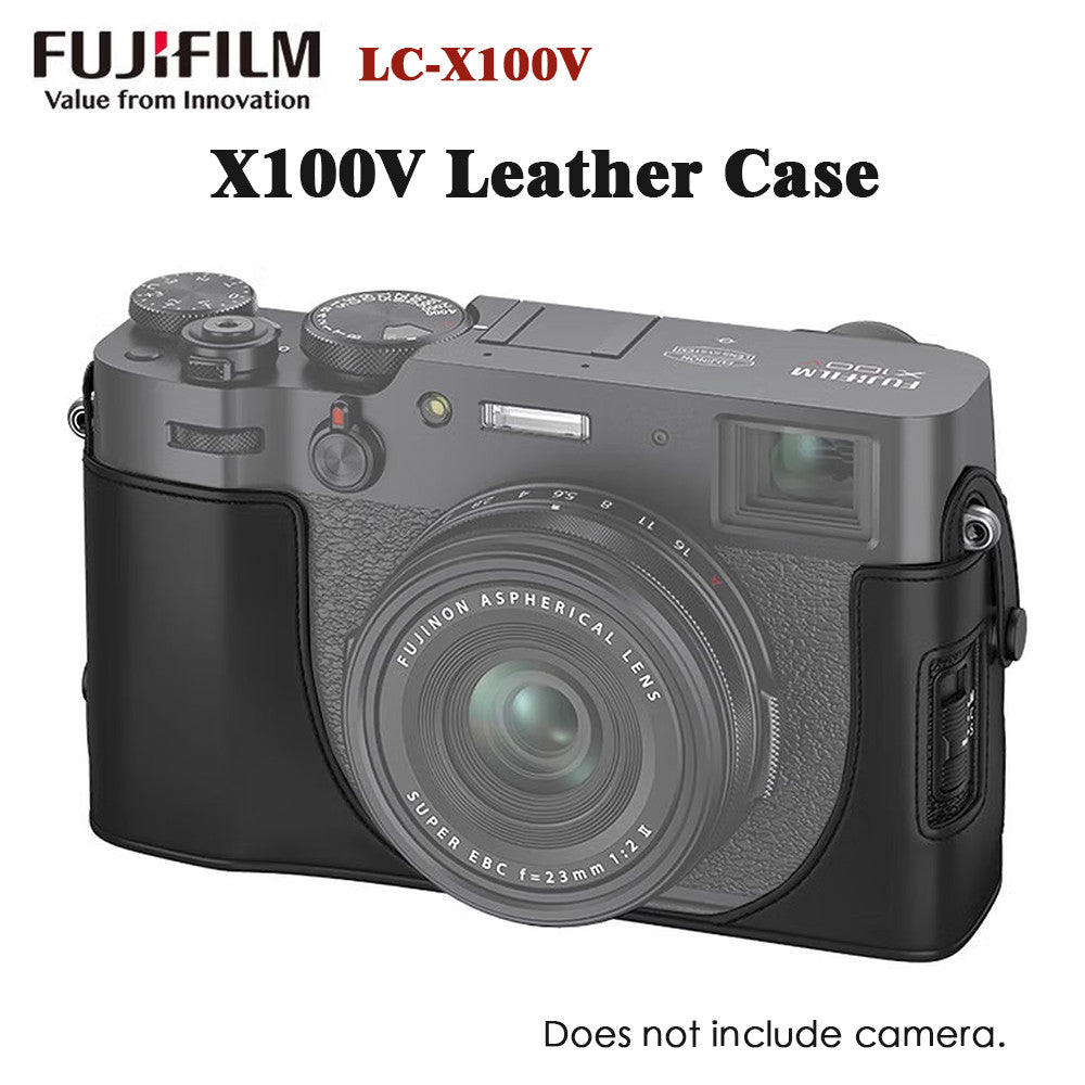 FUJIFILM X100V Leather Case (LC-X100V) for X100V – Black All-Leather