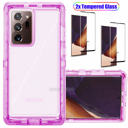 Samsung Galaxy Note20 Ultra 5G Luxury Clear Case Tempered Glass Screen Protector