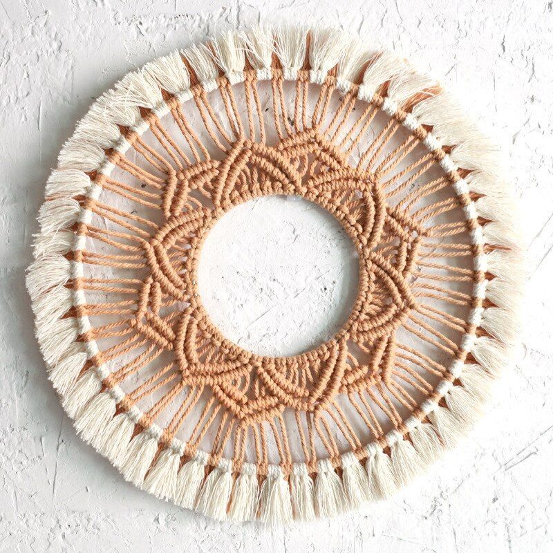 Wall Hanging Tapestry Bohemian Home Decor Woven Macrame Mandala Cotton Rope 42cm