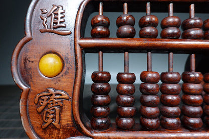 Chinese Natural Boxwood Handcarved Exquisite Ruyi Abacus