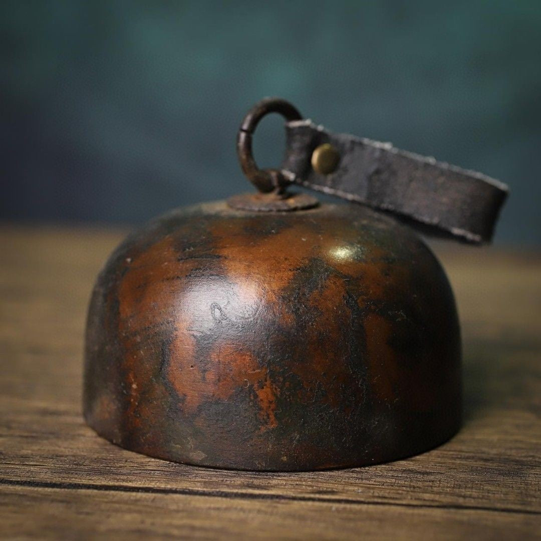 Chinese Tibetan Brass Bell 8cm Diameter Loud Sound Tibetan Craft Small Bell