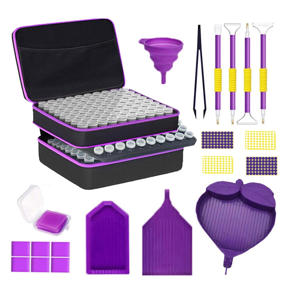 120 Bottles Diamond Painting Box Tool Container Storage Box Holder Hand Bag