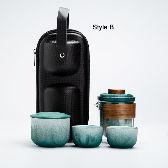Ceramic Teapot Tea Cup Portable Travel Tea Set