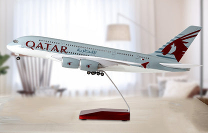 1:160 46CM QATAR AIRBUS A380 Passenger Plane Landing Gear Resin Aircraft Model
